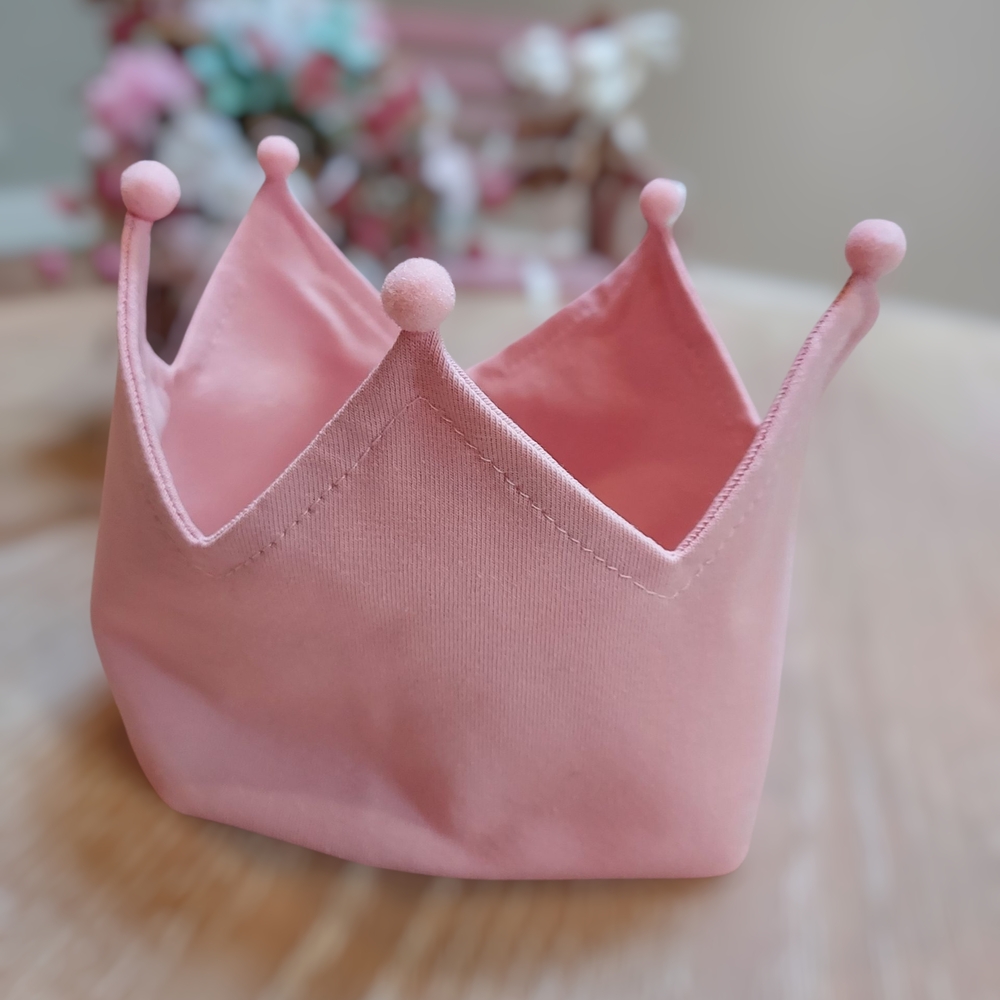 Handmade Charming Pink Crown Headband for Kids